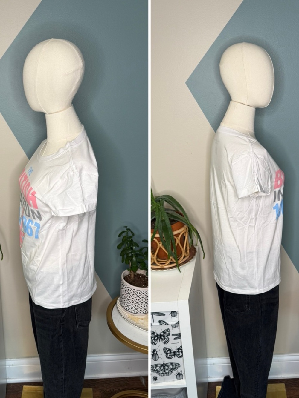 Urban Outfitters British Invasion Graphic Tee Y2K Lightning White Cotton S - Picture 4 of 9